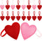 24 Pack Felt Heart Ornaments, Pink & Red Hanging Decorations for Christmas & Valentine's Day