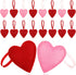 24 Pack Felt Heart Ornaments, Pink & Red Hanging Decorations for Christmas & Valentine's Day