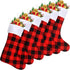 DERAYEE 6 Pack Christmas Stockings, 18 Inch Large Red Black Buffalo Plaid for Family Holiday Xmas Party Decoration
