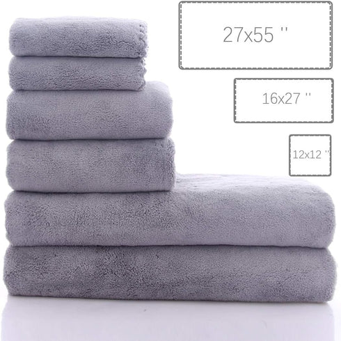 Set 2 2 2 6 MOONQUEEN Ultra Soft Towel - Quick Drying - Bath Towels Hand Towels Washcloths - Microfiber Coral Velvet