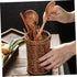 Rattan Silverware Utensil Holder - Imitation Rattan Drying Rack, Wicker Cup, Flatware Storage Basket
