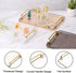 16.1 8.7 Inches Countertop, PATIKIL x Plastic Serving Tray with Golden Handles, Reusable Tray Rectangular Party