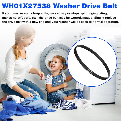 WH01X27538 Washer Drive Belt for GE, Hotpoint Washing Machines, AP6328256, 4587903, PS12299369, GTW330ASK3WW
