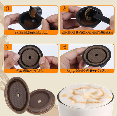 Refillable Vertuo Coffee Capsules Discs, 2 Pcs Reusable Coffee Capsule Lid for Vertuoline & Vertuo Pods