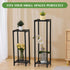 Indoor,31 Inch Stands,2 Dipion Tall Plant Stand Plant Tier Metal Plant Stand with Heavy Duty Wood,Black