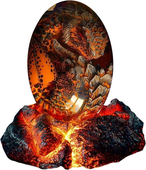 ACOCOFE Dragon Egg with Luminous Base Ornaments, Handmade Resin Crystal Souvenir, Gift for
