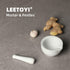 LEETOYI Porcelain Small Mortar and Pestle, Ceramic Herb Grinder Pill Crusher Set, 3.3 inch, White
