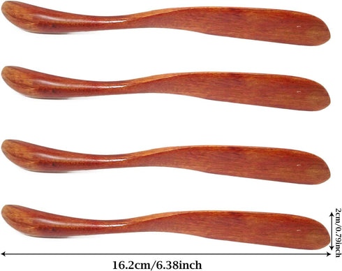 Honbay 6PCS (6.5 Inch) Handmade Wooden Butter Knife Jelly Cheese Spreaders Sandwich Spreaders Condiment Spreaders Mini