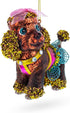 Sophisticated Blown Glass Poodle Christmas Ornament