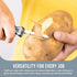 Linden Sweden Soft Grip Peeler - Gray | Rust Resistant Vegetable Peeler with Ergonomic Handle | 9"L x 2.5"W | 6.5”