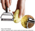 Sunkuka Julienne Peeler - Stainless Steel Cutter Slicer with Cleaning Brush for Carrot, Potato, Melon, Vegetable, Fruit