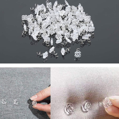 LUNARM 200 PCS Upholstery Tacks | Clear Heads Twist Pins with Storage Box, 0.59 inches for Furniture Decoration