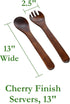 Lipper International Cherry Finished Salad Servers, One Pair, 13" Long