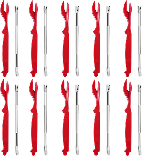 Artcome 20-piece Seafood Tools Set, 10 Lobster Shellers and 10 Forks, Seafood Cracker for Lobster, Crab, Shellfish