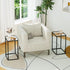 4 15.75 11.81 20.87 Inches, Garden you Glass Side Table, Rectangle End Table with Metal Frame, Modern Bedside Table