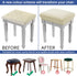 4 4 Counts, BUYUE pcs Vanity Stool Bench Covers, Luxury Crease-Resistant Jacquard Fabric Saddle Bar Stool Slipcovers