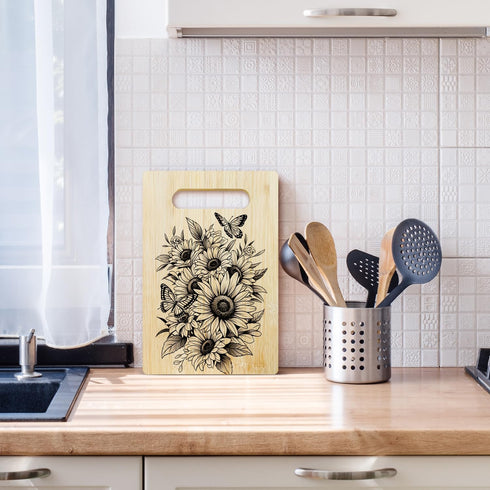 Sunflower Butterfly Decor Chopping Boards for Kitchen, Housewarming Gifts for Women Men, 66 Cutting Board