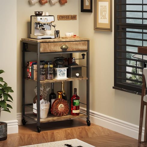 X-cosrack Storage,3 Coffee Bar Cabinet with Tier Coffee Bar Carts for The Home Buffets & Sideboards,Coffee Station