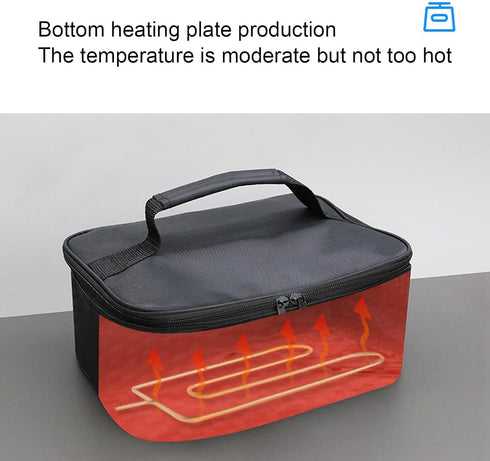 Portable Mini Car Microwave 12V Electric Oven - Fast Heating Picnic Box for Travel Camping Food Cooking, Black
