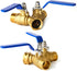 BILAL 2 Garden Hose Splitter Way Heavy Duty, Brass Faucet Adapter With Long Handle For Gardening Water Hose Shut Off