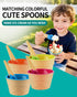 24 Pack Set, Frozen (24) Tellshun Ice Cream Bowls and Spoons Yogurt Cups with Spoons Durable Plastic Candy Color Cute