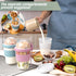 5 Pack On The Go Cereal Yogurt Cups with Lids and Spoon, Overnight Oats Container, Reusable Parfait Plastic Milk Jar
