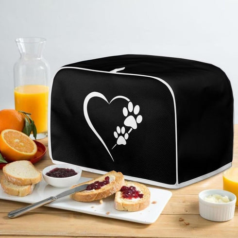 Dog Paw Heart 4 Slice Toaster Covers, Multicolor Kitchen Accessories for Dust and Fingerprint Protection