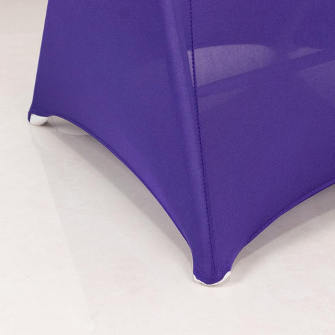 Efavormart Purple Spandex Folding Slip On Chair Cover with Silver Rhinestone Buckled Sash Band, Stretch Fitted Chair