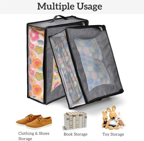 AVLA 4 Pack Hat Storage for Baseball Caps, Non-woven Wide Organizer Bag with 2 Sturdy Handles for Home Travel