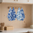 Blue Leaves 4 Pcs Artistic Floral Kitchen Towels, Traditional Art Decorative Absorbent Microfiber Dish Cloth Tea Towel