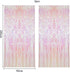 CCINEE 2pcs Metallic Foil Fringe Curtain - Transparent Pink Backdrop for Party Decoration
