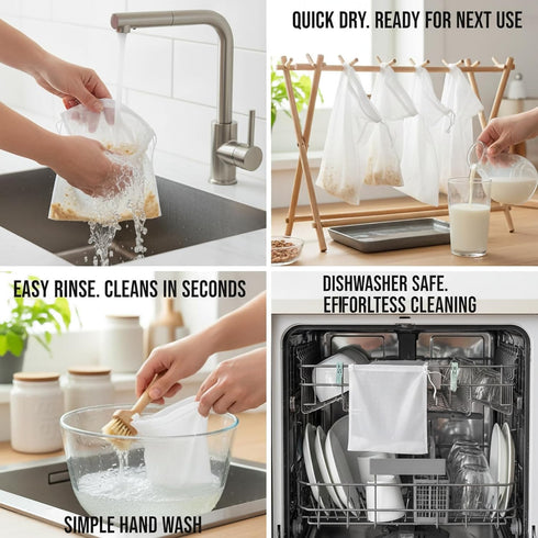 Kimmama 4 Pack 7.9 11.8 inch Nut Milk Bag, Food Grade Nylon Strainer, x Cheese Cloth Bag for Straining Fruit Juice
