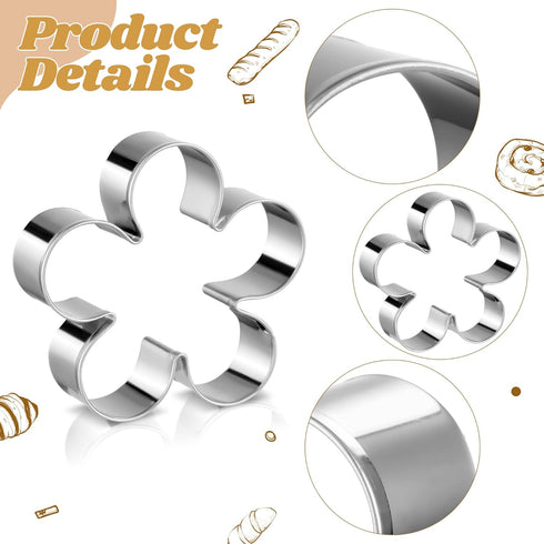 ICYANG Stainless Steel Cookie Cutters for Kids - Rose Petal Flower Shape for Christmas and Valentine's Day Baking