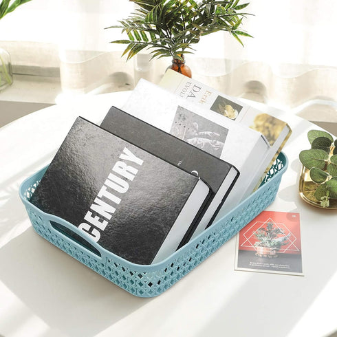 Weaving Plastic Baskets, Set of 6 A4 Paper Storage Trays