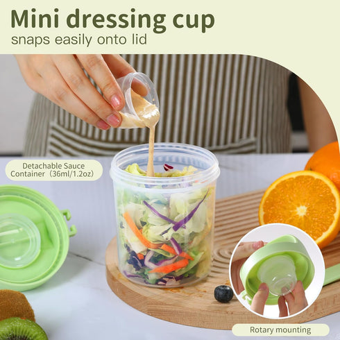 31oz 2 Pack,Dual-Layer LUXEAR Large Overnight Oats Containers with Lids and Spoons Plastic Yogurt Parfait Cups Salad