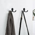 Coat Hooks Hardware, 10Pcs Heavy Duty Wall Mounted Hooks for Hanging Coats, No Rust Double Robe Hook (Black)