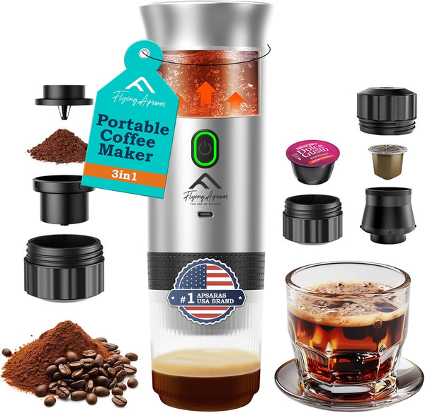 APSARAS USA Portable Coffee Maker, Portable Espresso Maker, 20 bar Mini Espresso