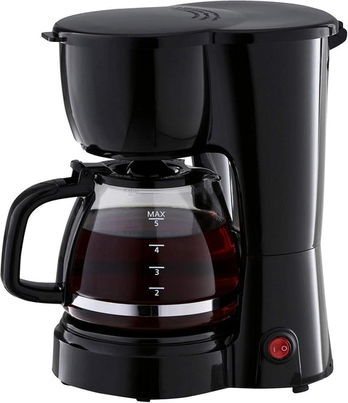 Mainstays 5 Cup Black Coffee Maker with Removable Filter Basket for Easy Cleaning