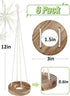 6 3" Pcs Hanging Wooden Air Plant Holder - Round Airplants Live Hanger with Ropes, Rustic Tillandsia Succulent Display