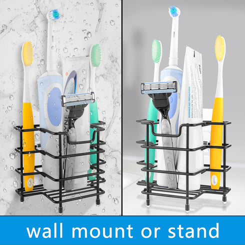 Linkidea Wall Mount Toothbrush Holder for Shower, Stainless Steel 3 Slots Organizer Compatible with Colgate Extra