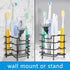 Linkidea Wall Mount Toothbrush Holder for Shower, Stainless Steel 3 Slots Organizer Compatible with Colgate Extra