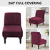TOPYUMH Armless Velvet Accent Chair Covers High Stretch Chair Slipcovers, Removable Furniture Protector for Living