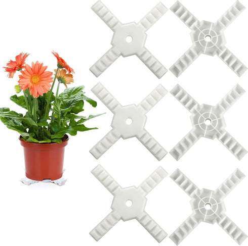 Panelee 6 Pcs Plant Pot Stand Riser Adjustable Cuttable Plastic Under Plant