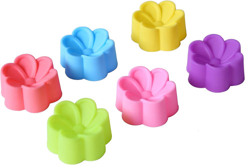 Magik 36 PCS Reusable Non-stick Silicone Mini Baking Muffin Cupcake Chocolate Cups (Assorted Flowers)