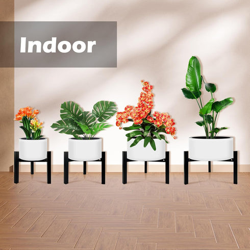 Sztbxuer 3Legs 5"-10" 1 Mini Adjustable Metal Plant Stand for Plant Pot Indoor & Outdoor (Black, Pcs)