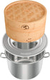 Bamboo Steamer Ring Adapter for 8" to 13" Bamboo Steamer Basket, Stainless Steel Steaming Ring for Dumplings and Veggies
