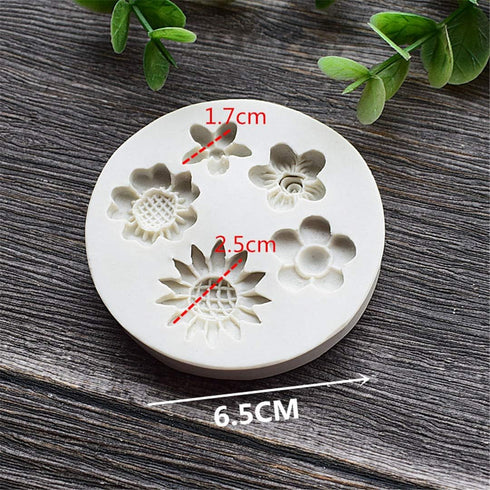 Chrysanthemum Silicone molds Flowers Chocolate Party Cake Decorating Tools DIY Sunflower Baking Fondant Silicone Mold (5 cavity small Chrysanthemum)