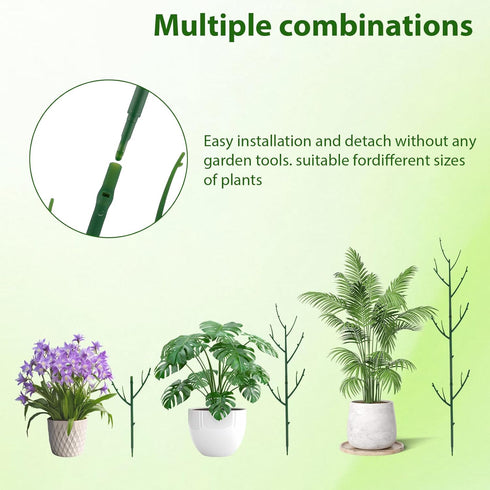 PERSZEN 15 Pack Stackable Plant Support Stakes, Garden Trellis for Climbing Plants Indoor and Outdoor Use, Plant