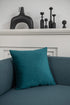 2 Pack DEZENE Throw Pillow Cases 18x18 Teal, Cozy Soft Velvet Square Decorative Covers
