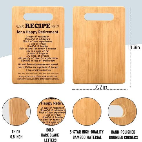 Retirement Gifts for Women Men Coworker Leaving Gifts Going Away Gifts Farewell Gifts for Coworker Women Friends Retired Teacher Leader, Goodbye Gifts for Colleague, Happy Retirements Cutting Board
